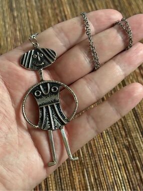 Janos Percz Necklace Hungarian MCM Mid Century Cubist Woman Brutalist